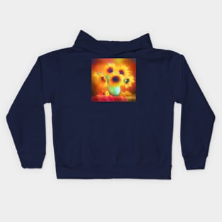 Pastel Painting - Sunflowers still life Kids Hoodie